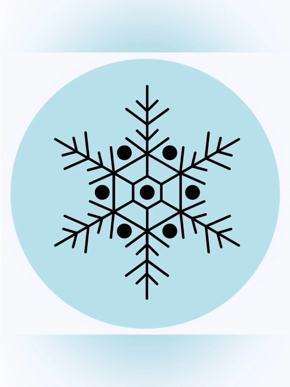 50 STICKERS‎ - 2” ROUND - SNOWFLAKE - BLUE